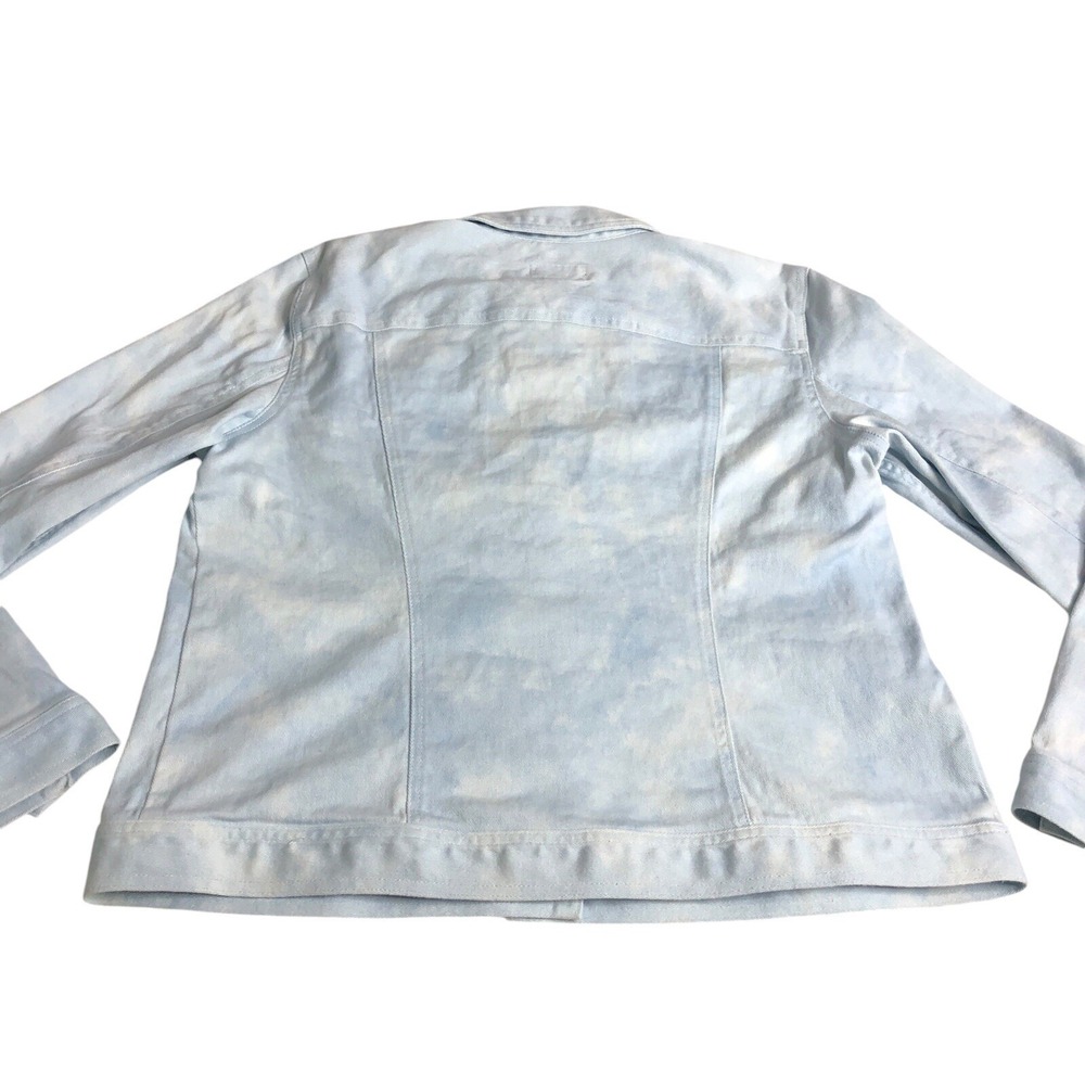 Vintage Y2K Chaps Denim Jacket Womens XL Blue Acid Wash Stretch Western Preppy - Picture 4 of 15